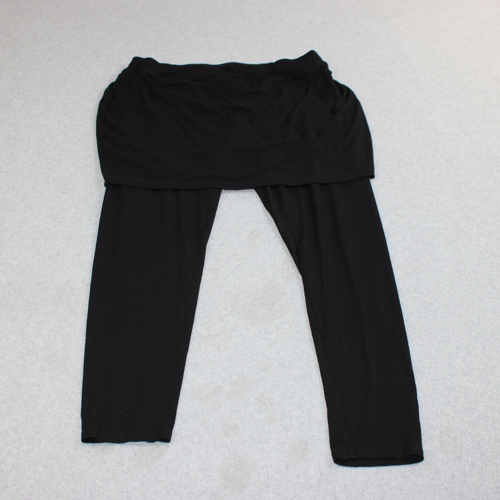 Eileen Fisher Legging Skirt Women Medium Petite Black Ankle Jersey Stretch Comfy